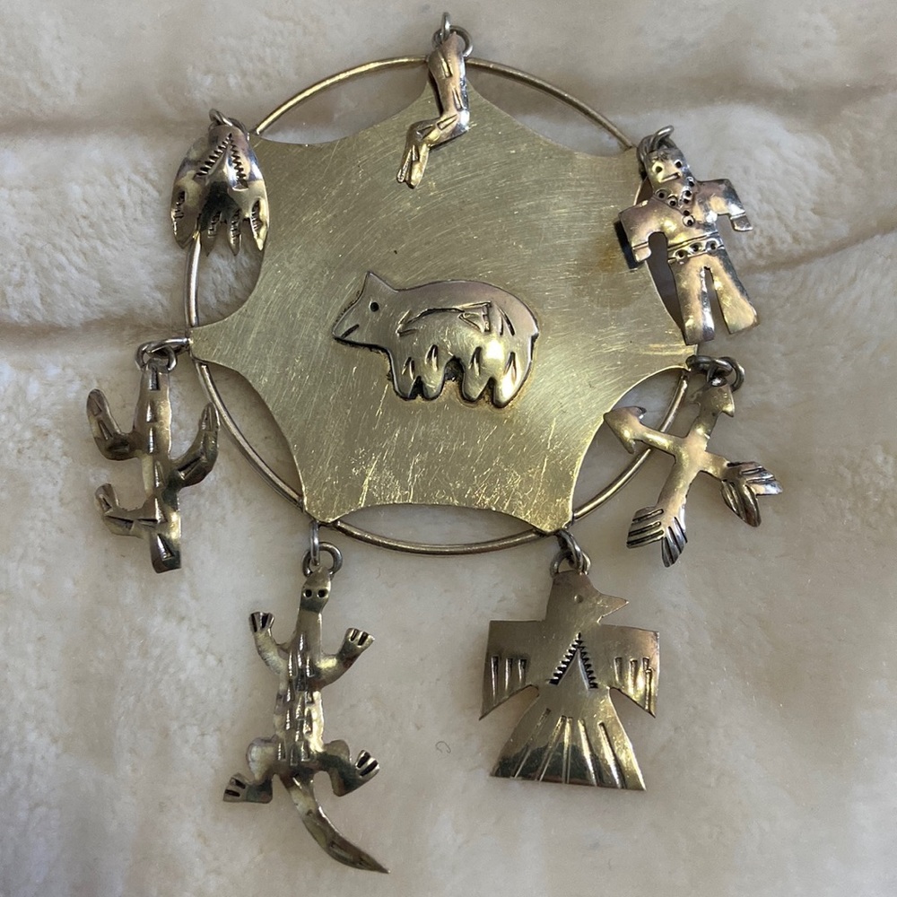 Sterling silver Native American inspired brooch